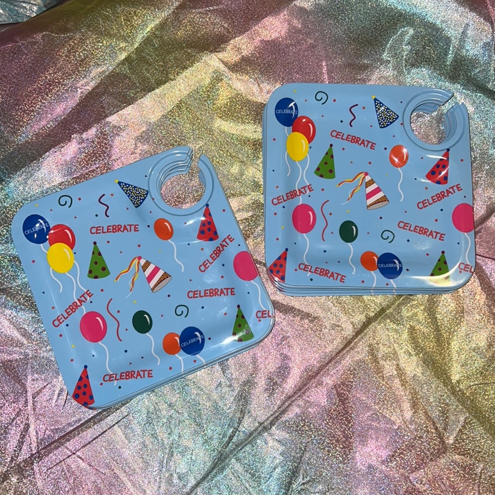 Lolita Love My Party, Birthday Girl 8-1/2-Inch Square Appetizer Plates, Set of 2